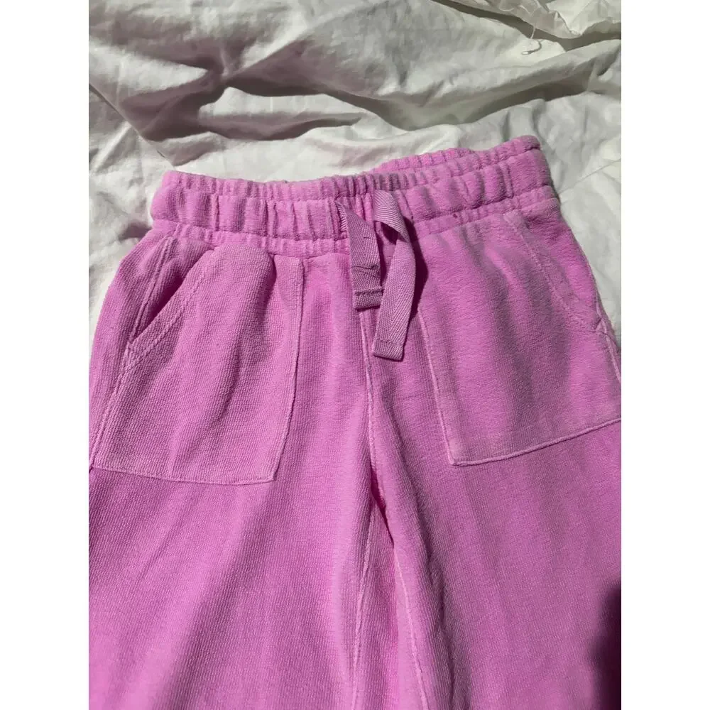 Cat & Jack M 8 pink cotton poly wide leg elastic Waist pull on palazzo pant euc